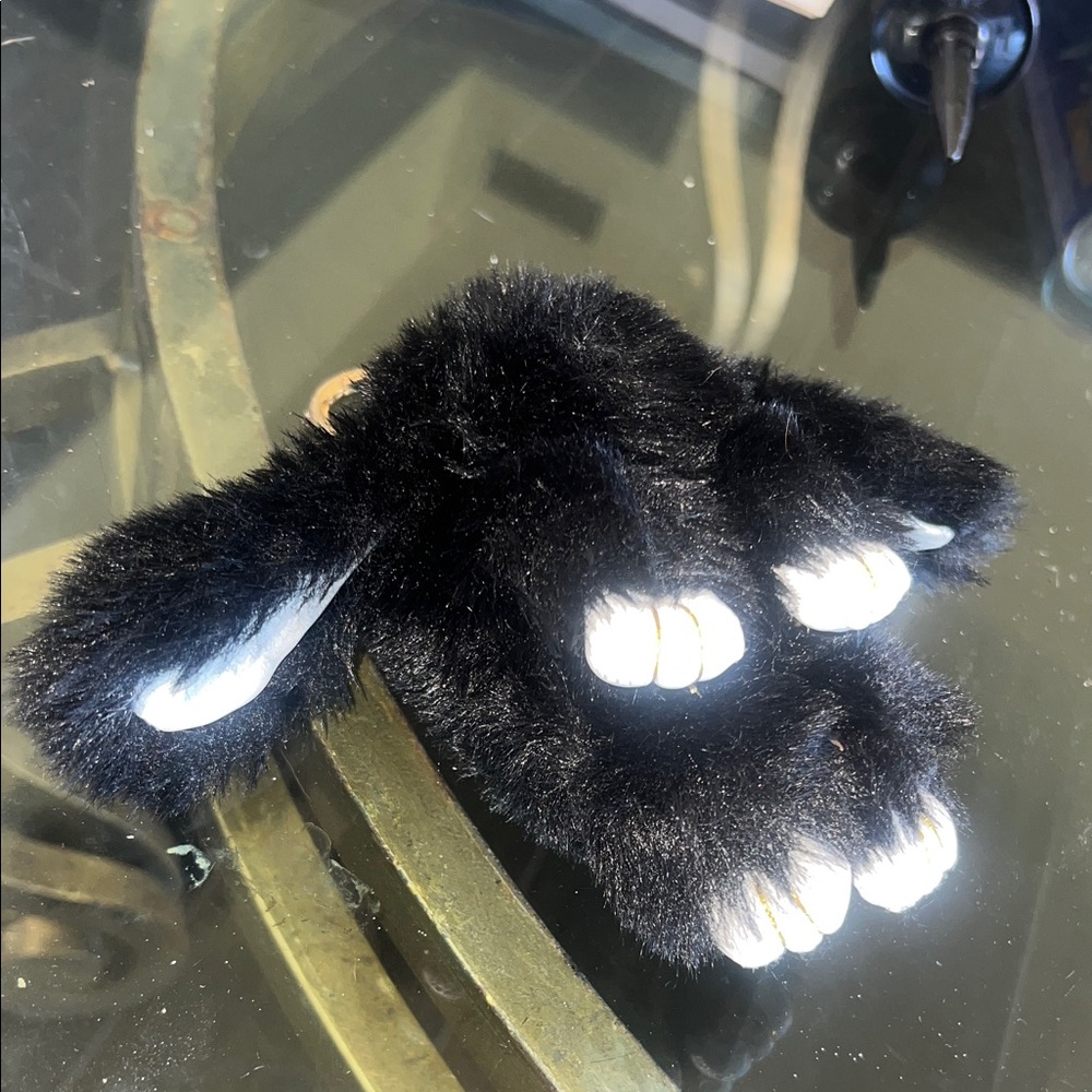 Black and White Bunny Keychain